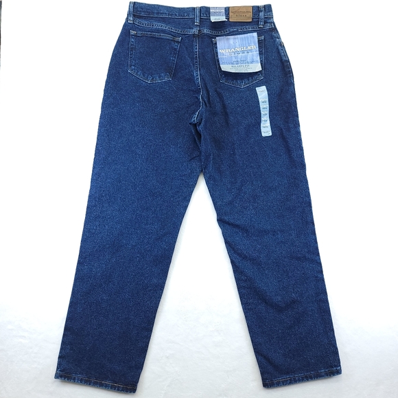 Wrangler Jeans Mens 14X32 Blue Denim Straight Leg Mid Rise Lightweight Outdoors - Picture 2 of 10